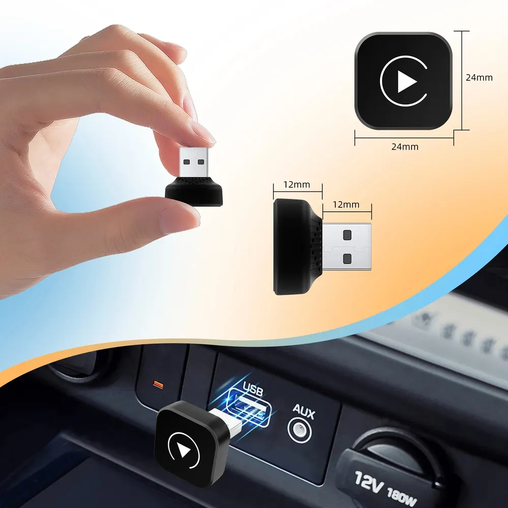 2-in-1 Wireless CarPlay Dongle, Wireless Android Auto Adapter, AI Smart Box, Smart Car Systems for Vehicles with Wired CarPlay
