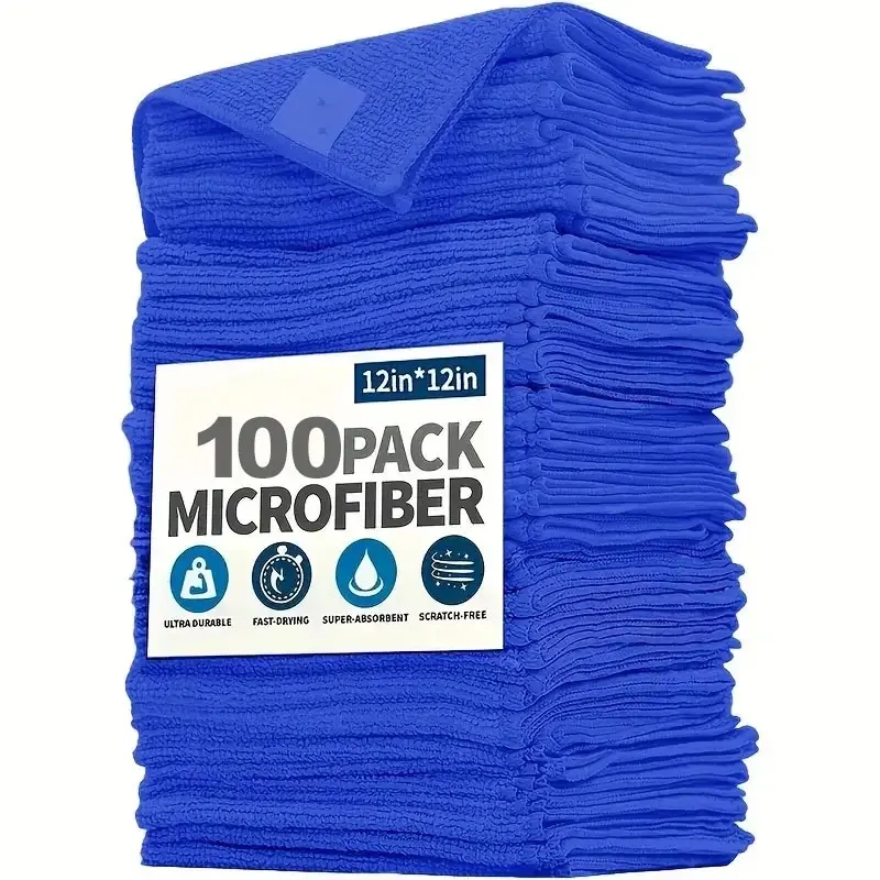 Chiffons de nettoyage en microfibre non pelucheux, réutilisables, Super absorbants pour vitres de voiture, lot 20 pieces