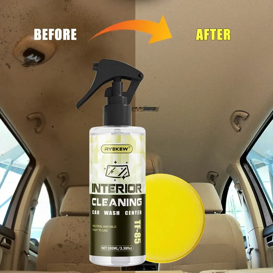 Car Interior Cleaning Agent, Cleaner for Headliner, Leather, Flannel, Woven Fabric, Water-Free, 100ml
