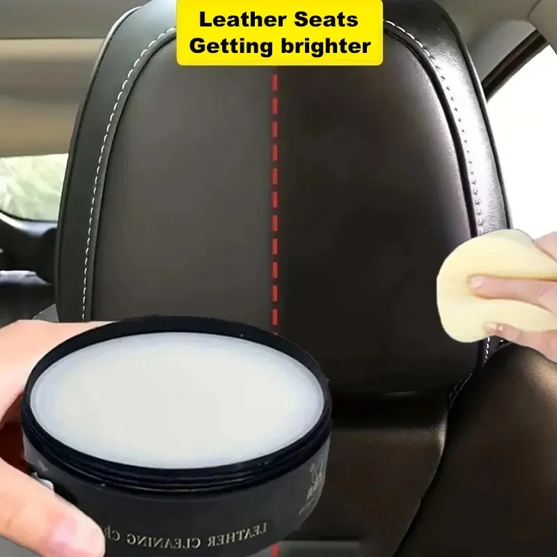 Multifunctional Oil-Based Leather Care Cleaning Cream for Car Interior, Leather Seats, Sofa, Shoes, Jacket, Polishing, 160g