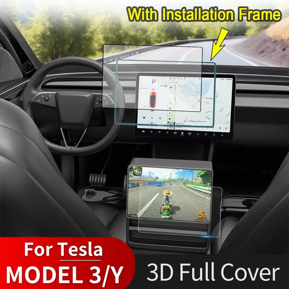Film de protection en verre trempé à couverture complète, pour Tesla modèle Y Juniper modèle 3 Highland 2025, protection d'écran de commande centrale arrière