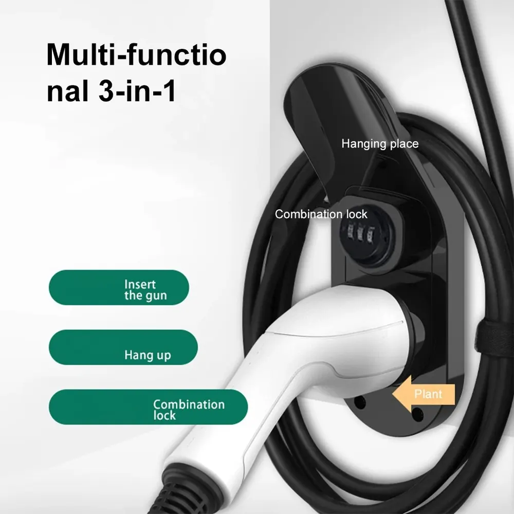 Support de câble de chargeur EV universel de Type 2 avec serrure, organisateur de câble de chargement mural pour véhicule électrique, station d'accueil pour Type