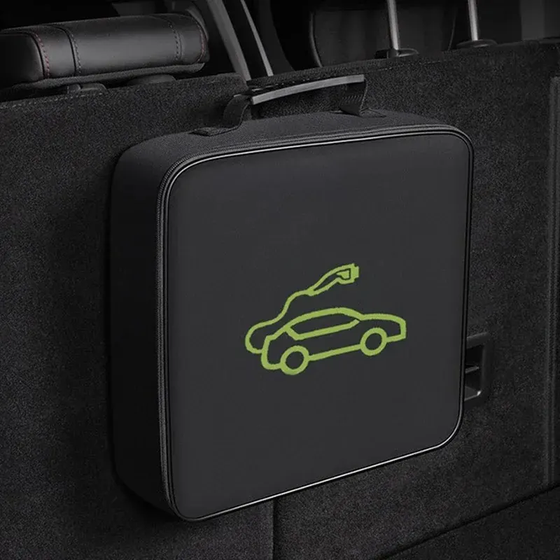 Electric Car Charger Plug Storage Carrying Bag, EV Car Charging Cable Plugs, Waterproof Fireproof Equipment Container