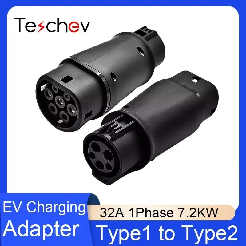 Adaptateur de prise de charge EV pour accessoires de voiture électrique, connecteur abrasif, type 1 à type 2, 16A, 32A