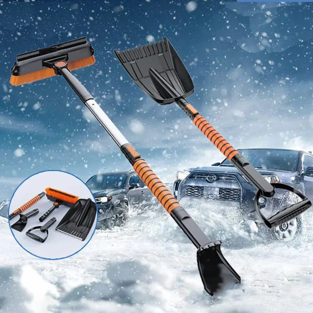 3-in-1 Retractable Car Ice Removal Brush with Shovel Tools