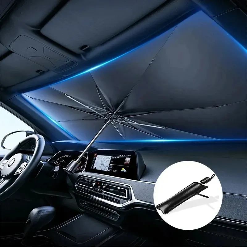 Pare-soleil de pare-brise de voiture, pare-soleil/couvercle de parapluie pliable
