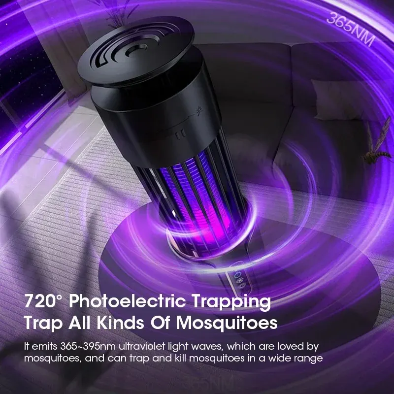 Lampe anti-moustiques USB, piège à insectes électrique, lanterne de camping