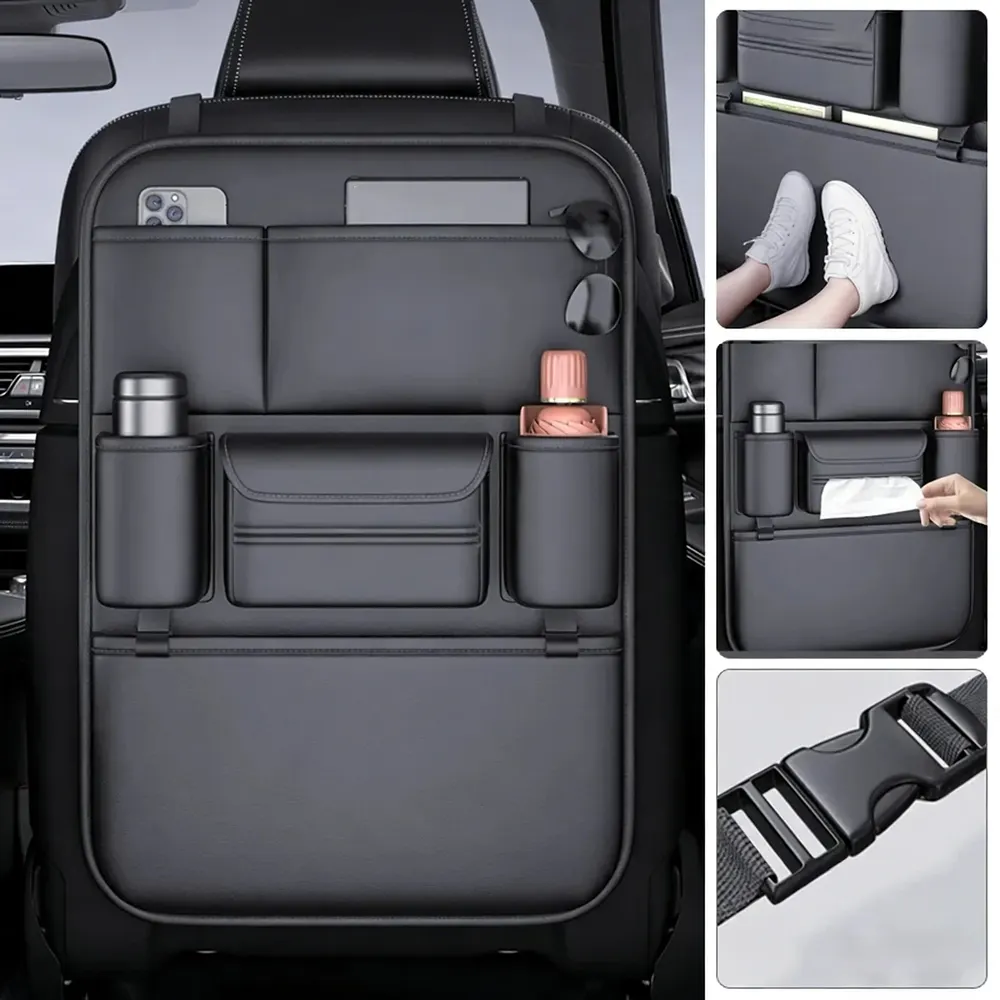 Sac de rangement pour siège arrière de voiture à 6 poches