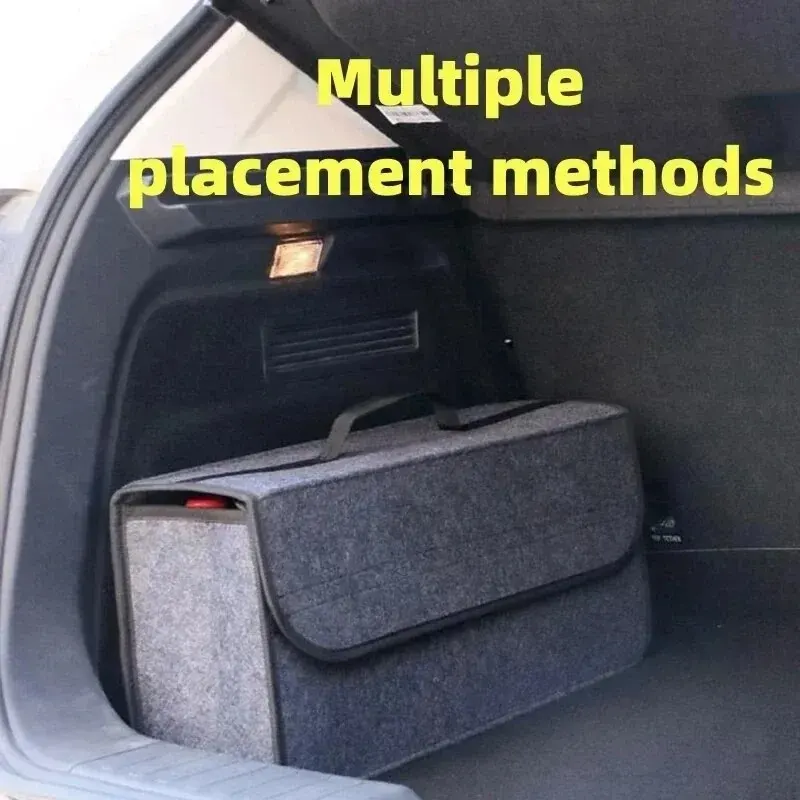 Boîte de rangement souple en feutre pour coffre de voiture - Grand organisateur de compartiments antidérapant