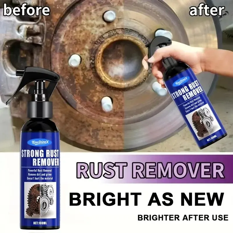 Metal Cleaner, Iron Powder Remover, Fast-Acting Stripper for Car Exhaust Pipes, Anti-Rust Spray, Stain Removal Agent, 100ml