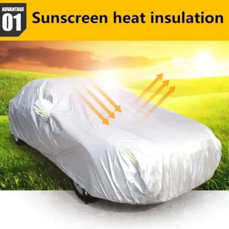 Outdoor Car Protection Cover, Full Outdoor Snow Cover, Sun Shade, Dustproof, Universal for Sedan Hatchback SUV, Sizes S, M, L, XL, XXL