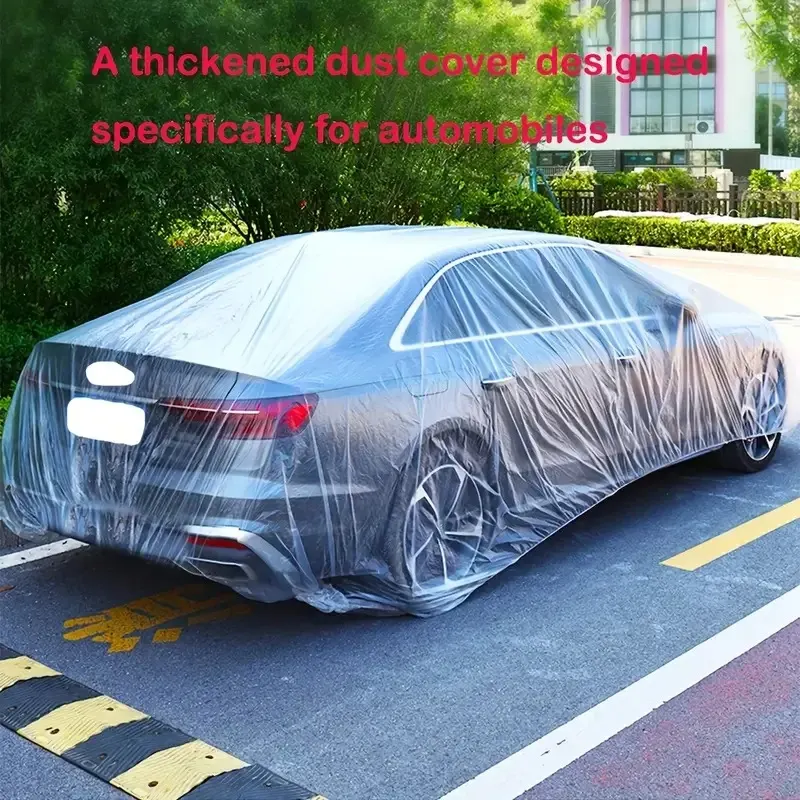 Housse de protection transparente jetable pour voiture, anti-poussière et imperméable, film plastique transparent anti-poussière et imperméable pour voiture
