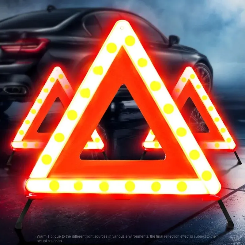 Triangle d'iode pour installation d'urgence de voiture, coulée rouge, danger pour la sécurité routière, trépied de voiture portable,