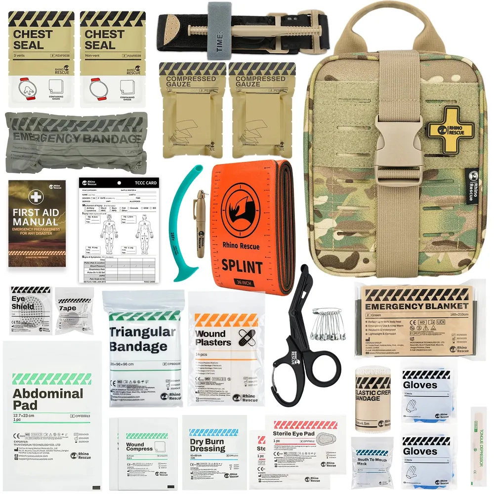 Trousse de premiers secours pour traumatologie, pochette médicale tactique pour voiture, maison, voyage, randonnée et camping